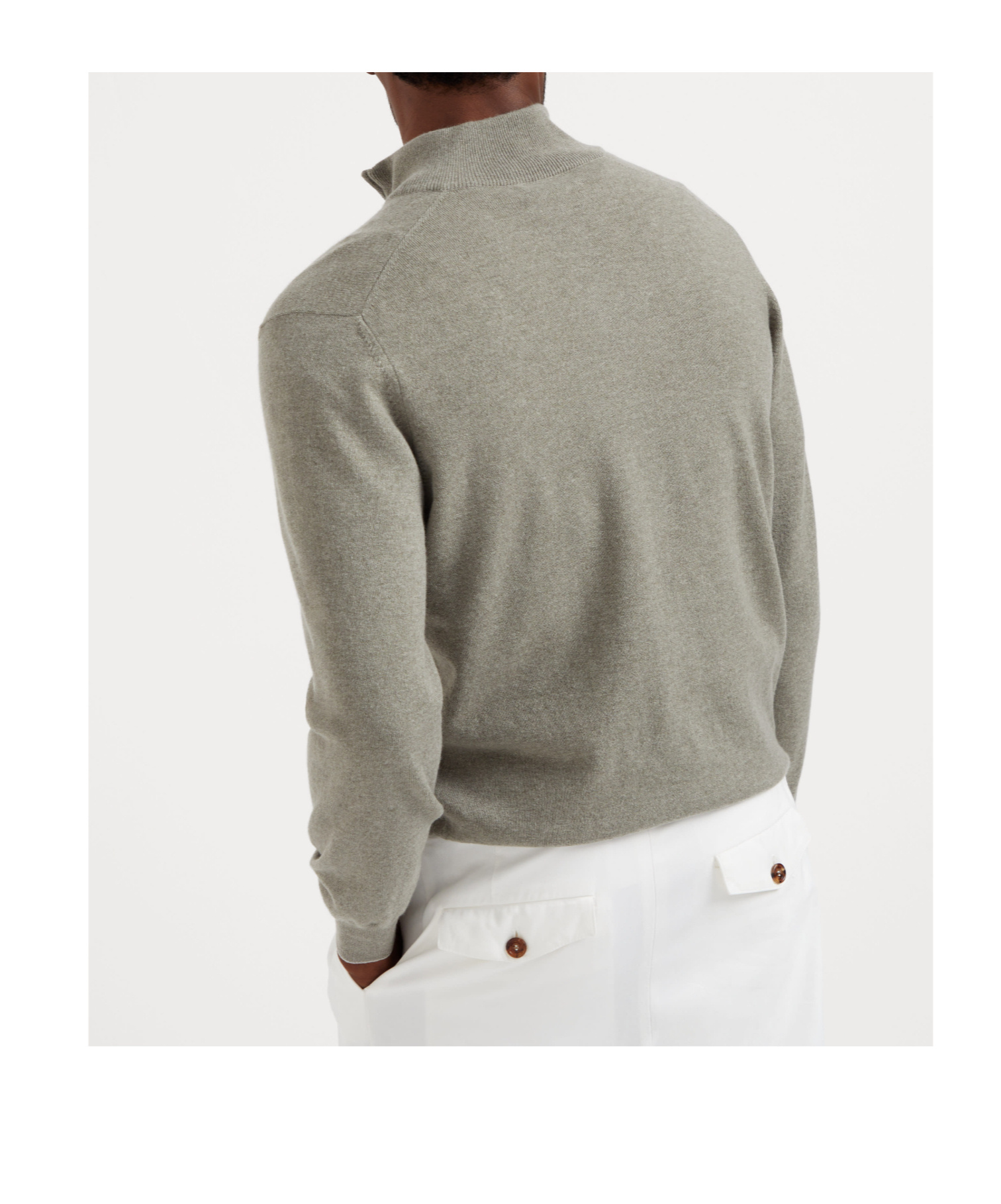 Brunello Cucinelli Zip-fastening Cashmere Polo Shirt In Green