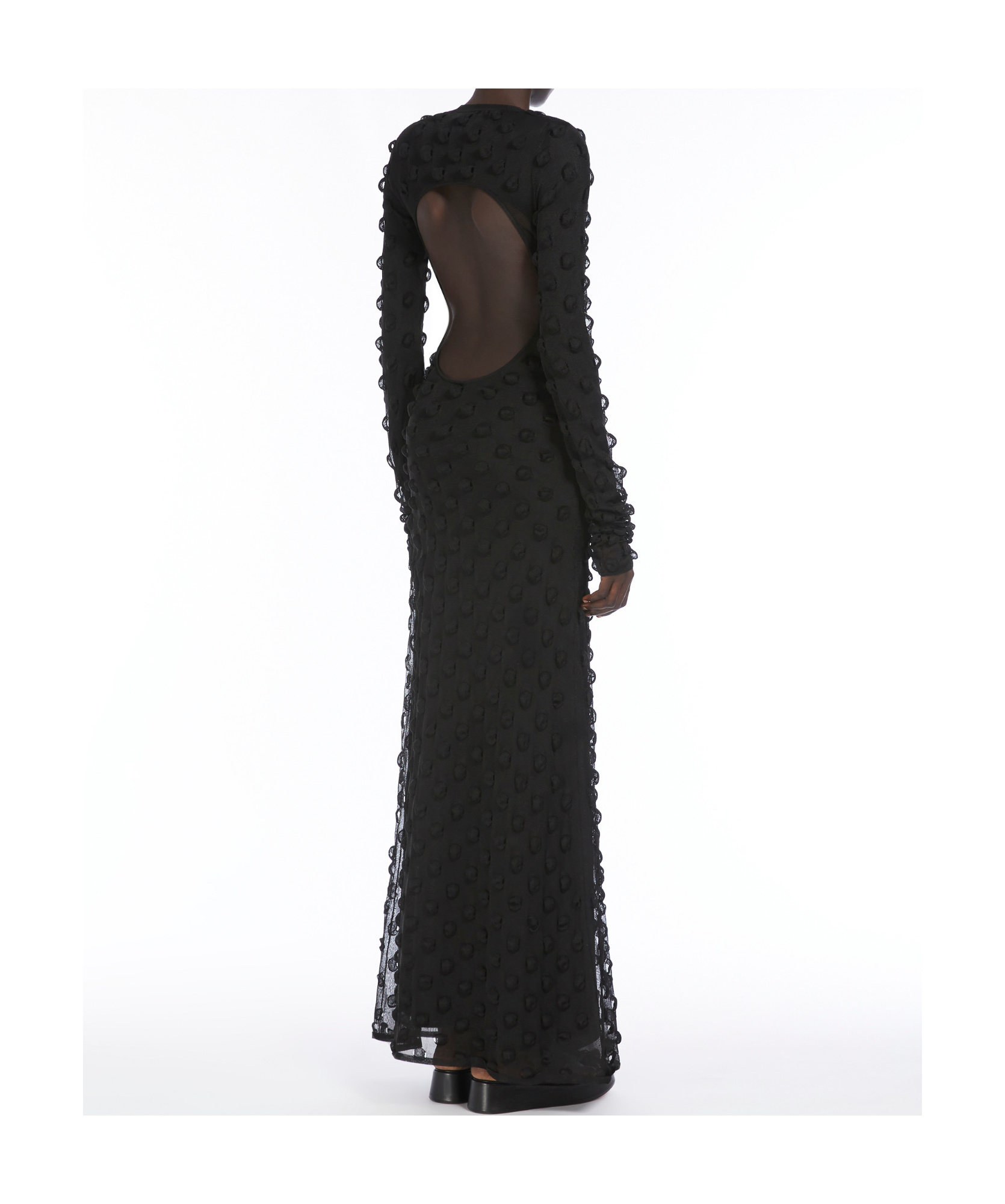 Sportmax Bubble Effect Sheer Dress In Black