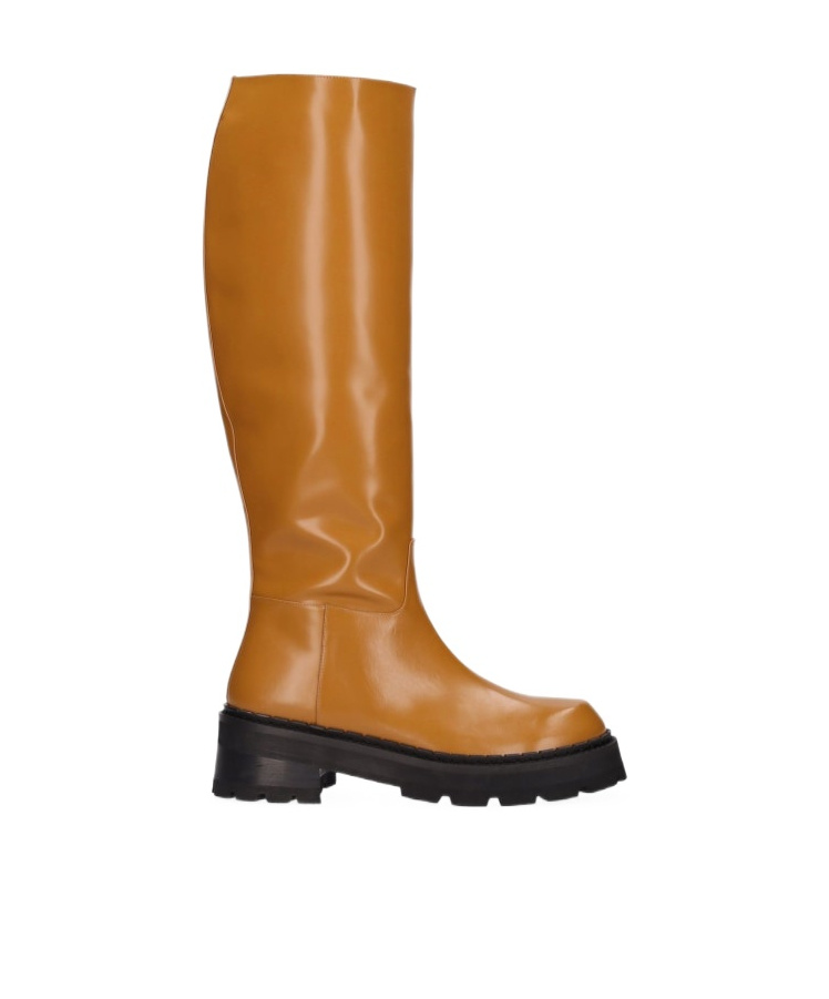 By Far 40mm Russel Tall Leather Boots In Brown