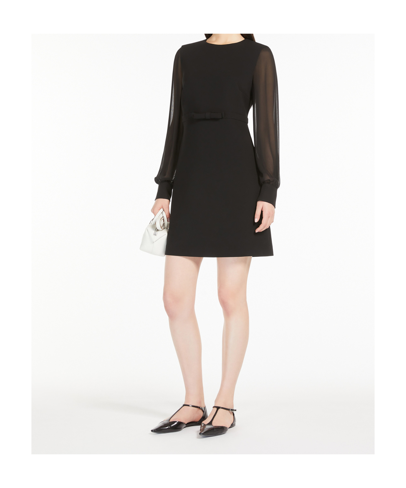 Max Mara Long-sleeved Dress In Black