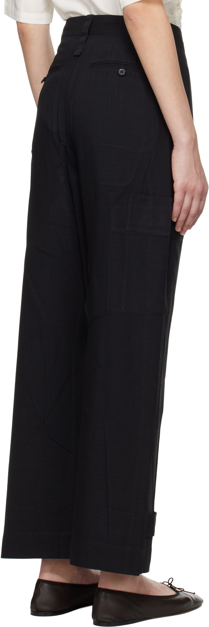 Issey Miyake Black Pressed Form Trousers In Black