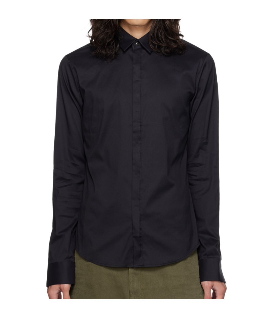 Wooyoungmi Lapel Button-down Shirt In Black
