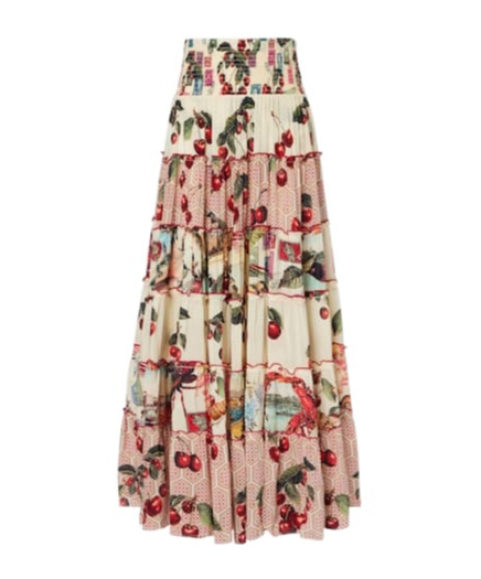 Camilla Notes From The Road Printed Silk Maxi Skirt In Multi