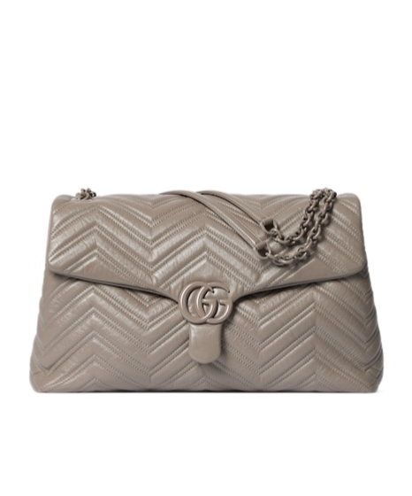 Gucci Gg Marmont Large Shoulder Bag In Gray