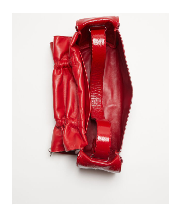 Acne Studios Multi-pocket Pleated Handbag In Red