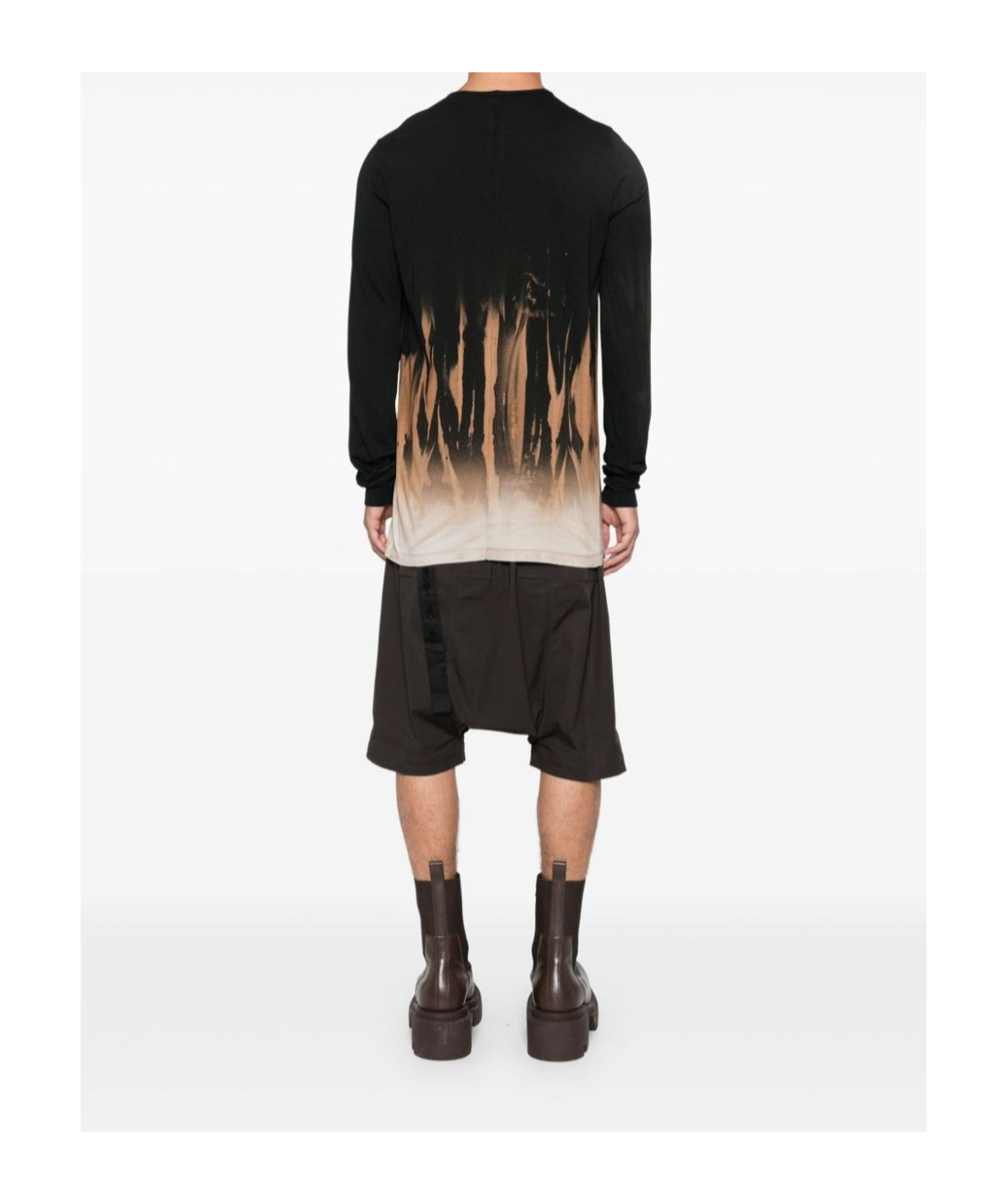 Rick Owens Drkshdw Abstract Print T-shirt Drawstring Detail In Black