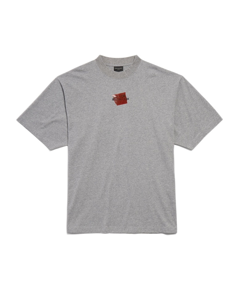 Balenciaga Short Sleeves Cotton Tee In Gray