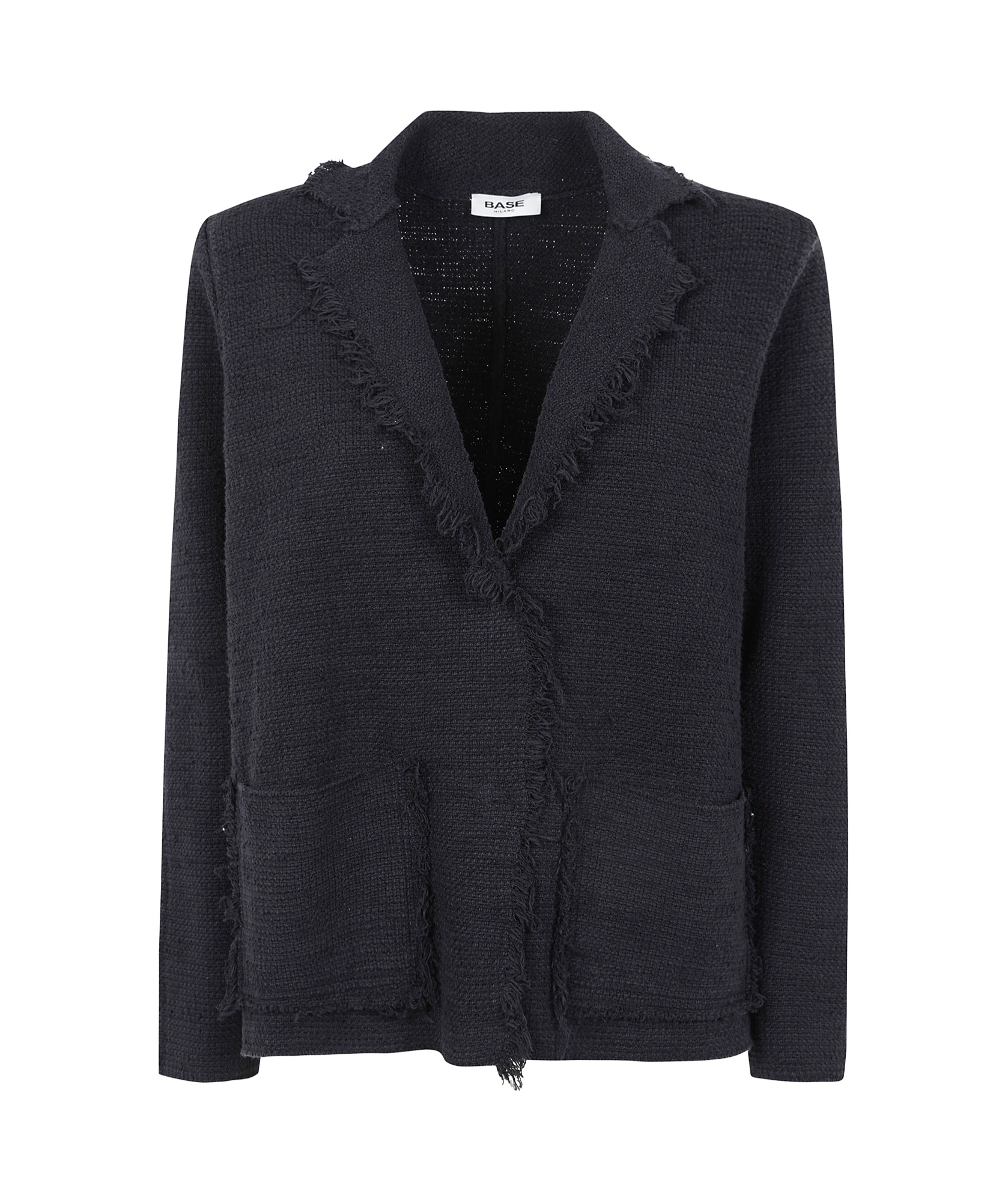 Baserange Long-sleeved Knitted Cardigan In Black