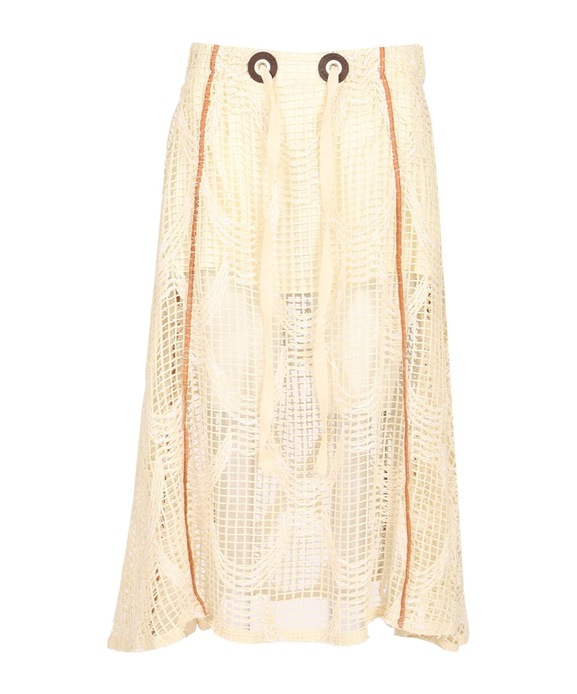 Durazzi Milano Mesh Midi Skirt Skirts White In Nude