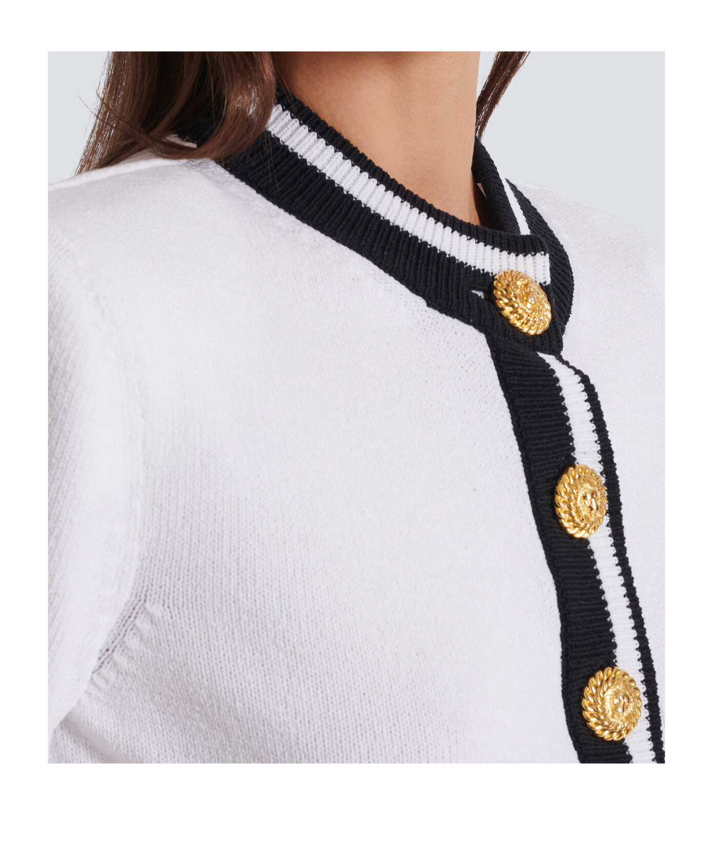 Balmain Signature Logo-embroidered Cardigan In White