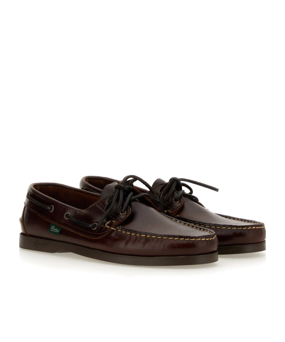 Paraboot Barth Round Toe Lace-up Shoes In Black