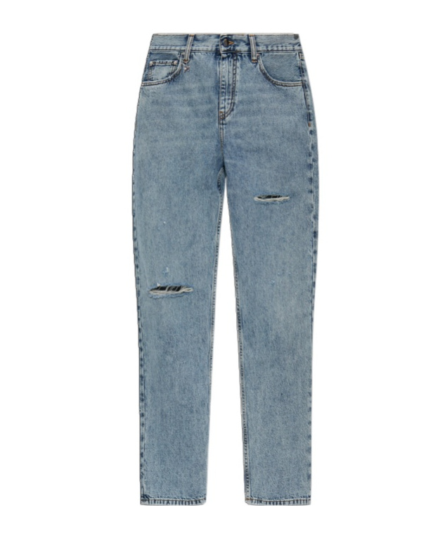 Amiri Distressed Knee-detail Jeans In Blue