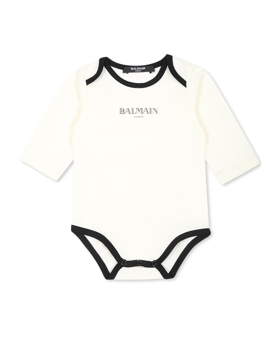 Balmain Logo-printed Four-piece Babygrow Set In White