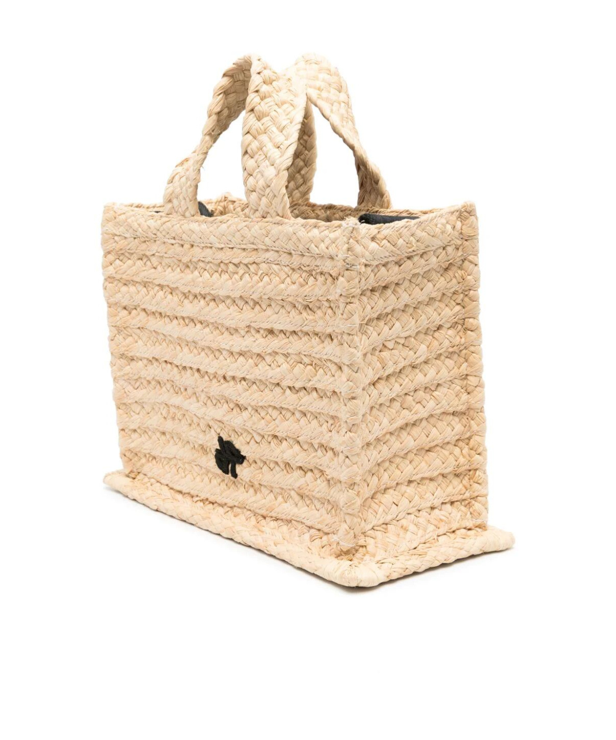 Patou Small Jp Raffia Tote Bag In Nude
