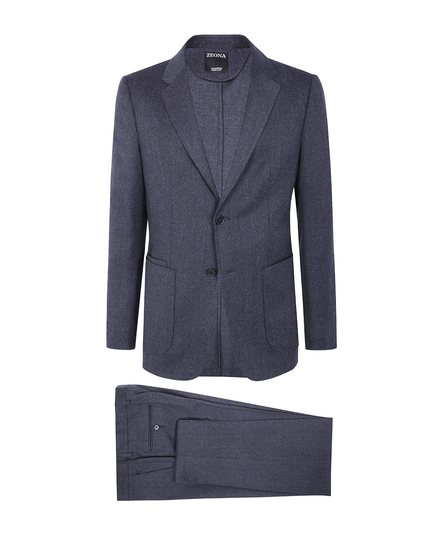 Zegna Two-button Wool Suit In Blue