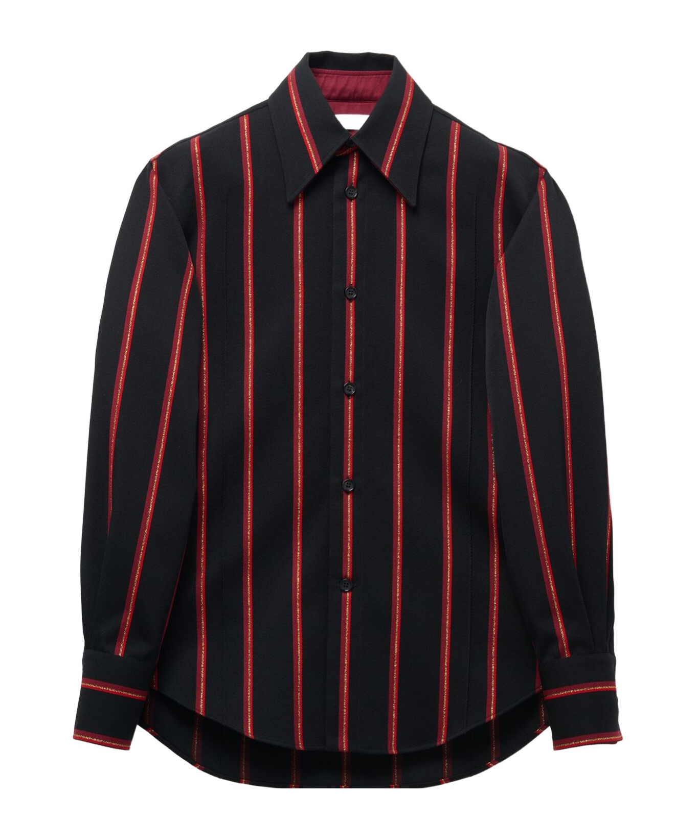 Alexander Mcqueen Striped Shirt In Black
