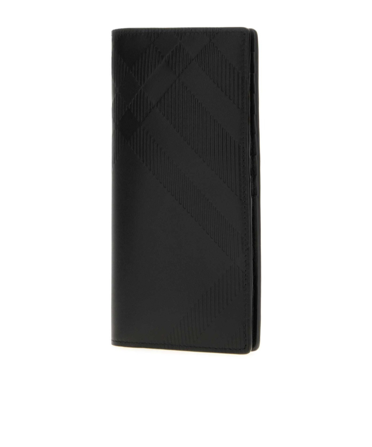 Burberry Check Pattern Bi-fold Wallet In Black