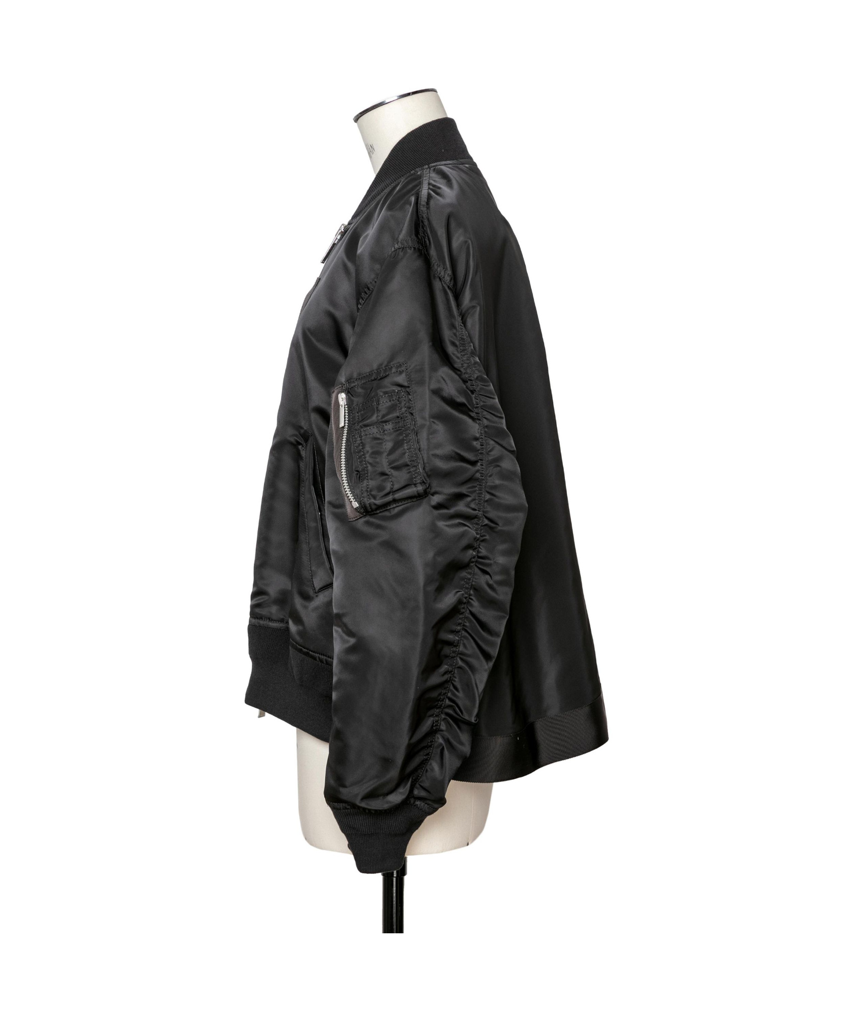 Shop Sacai Zip-up Bomber Jackets In Black