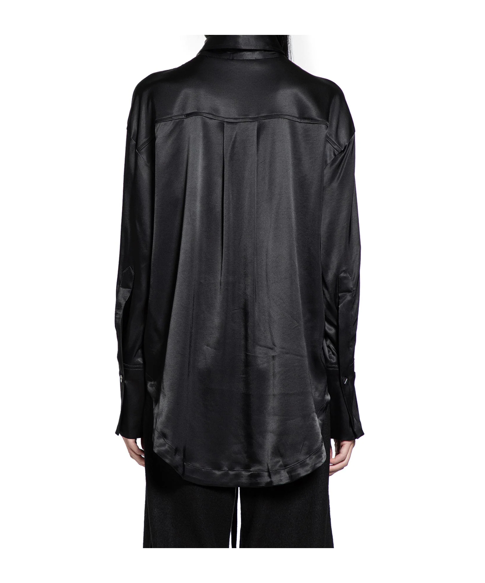 Thom Krom Satin Shirt In Black