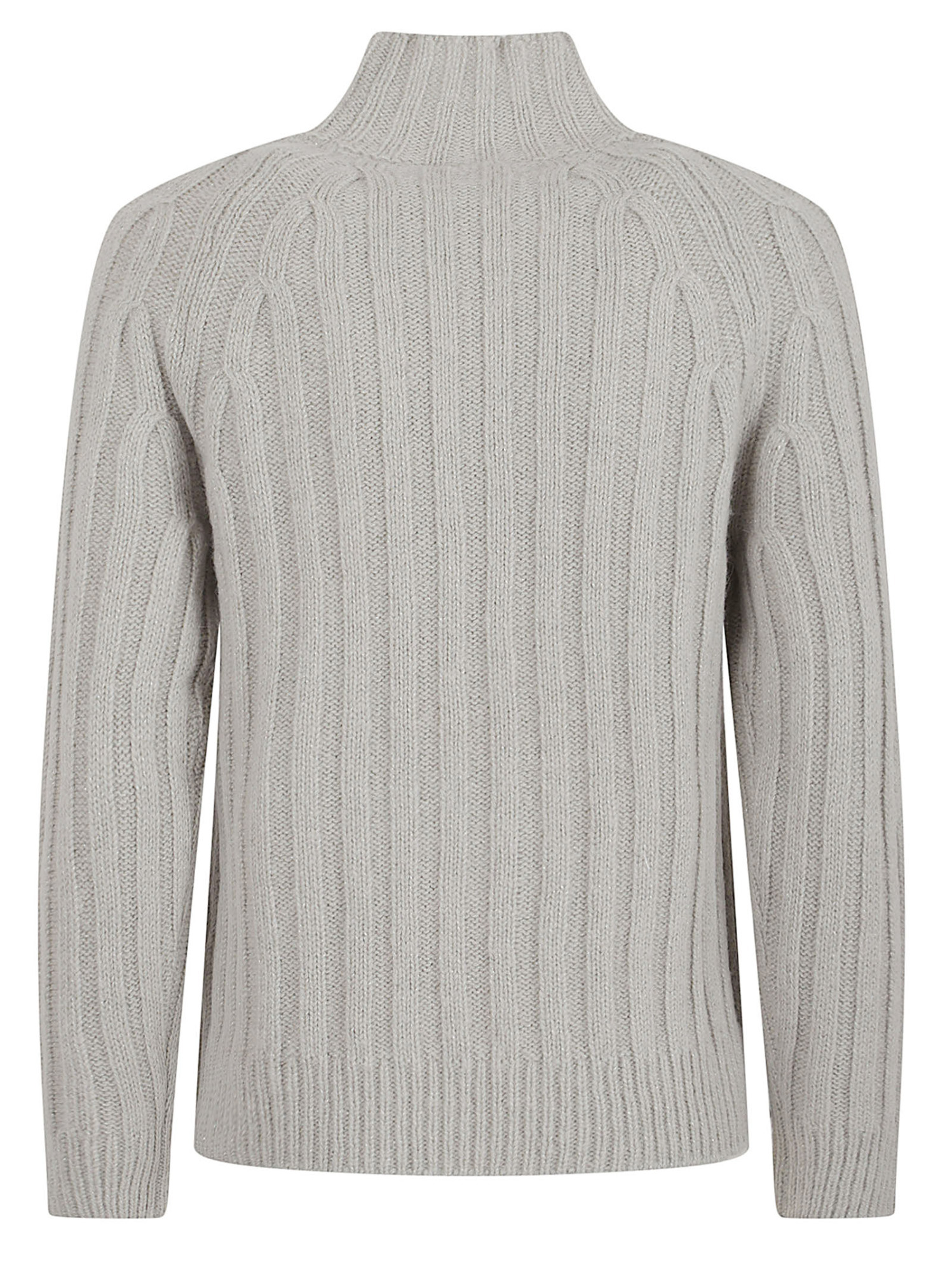 Peserico High Neck Long Sleeve Knit Sweater In Gray