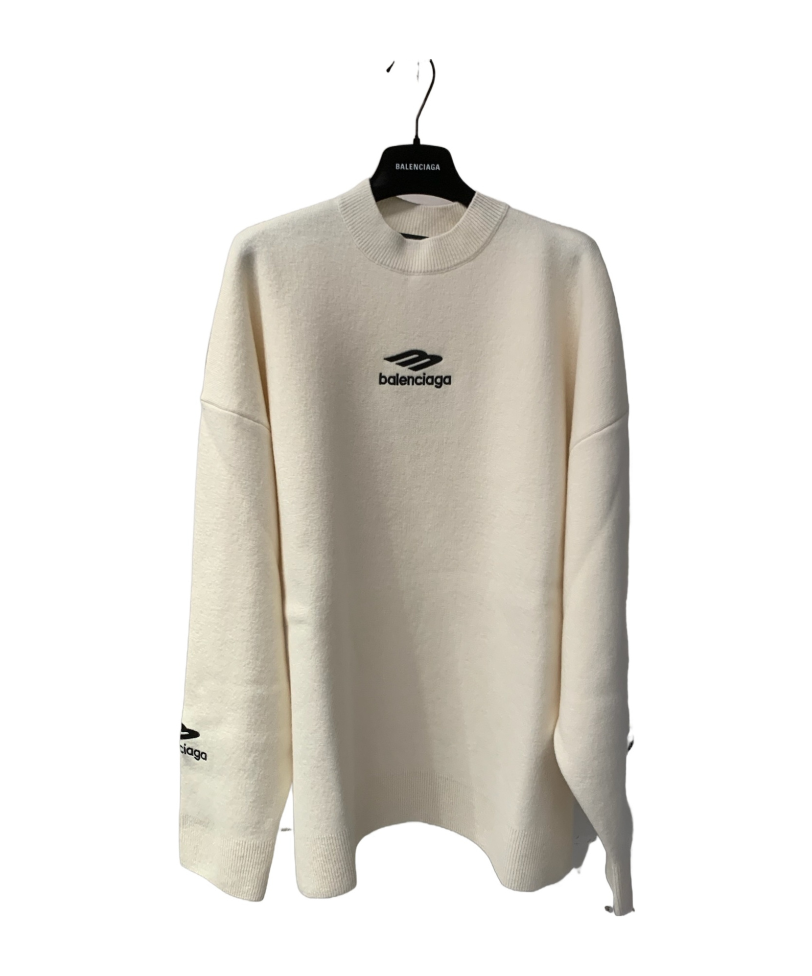Balenciaga Round Neck Sweater In White