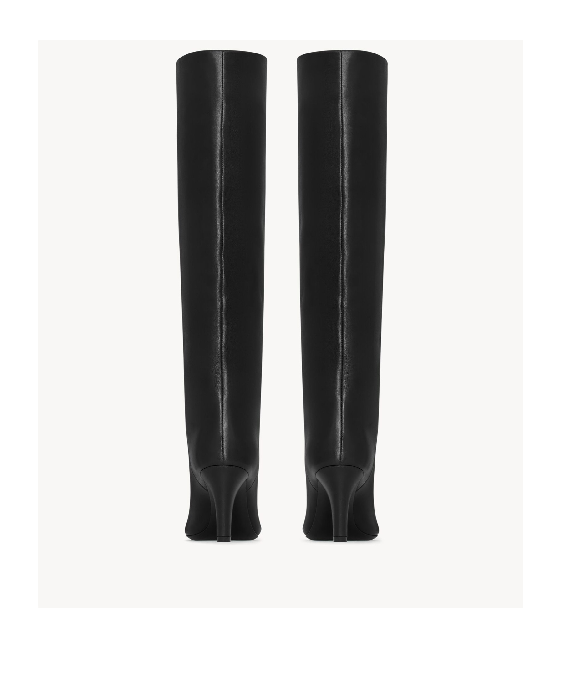 Saint Laurent Jill Calfskin Knee Boots In Black