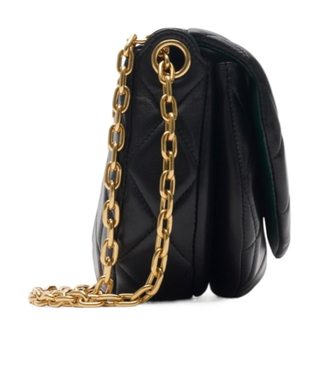 Burberry Black Leather Rocking Horse Shoulder Bag In Black
