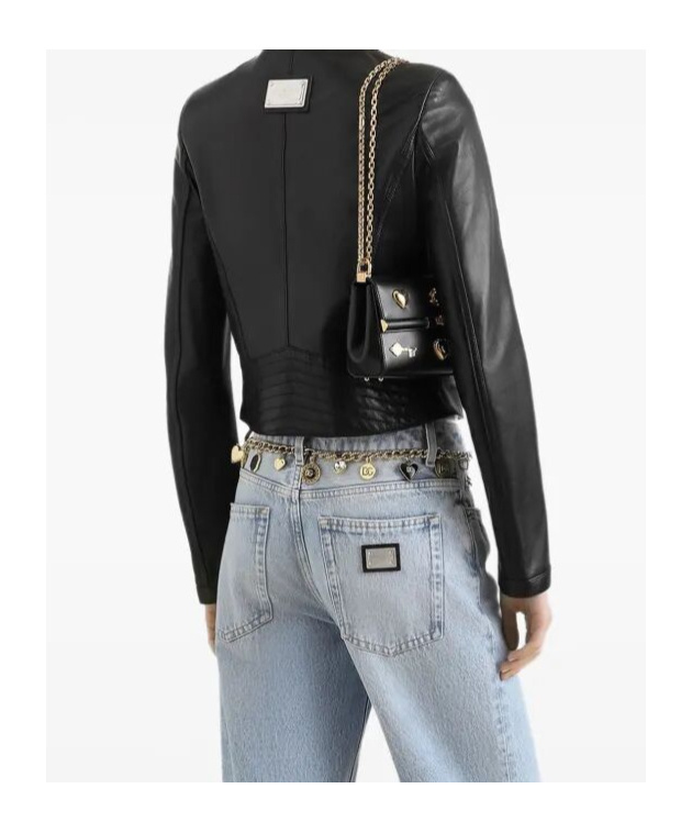 Dolce & Gabbana Biker-style Leather Jacket In Black