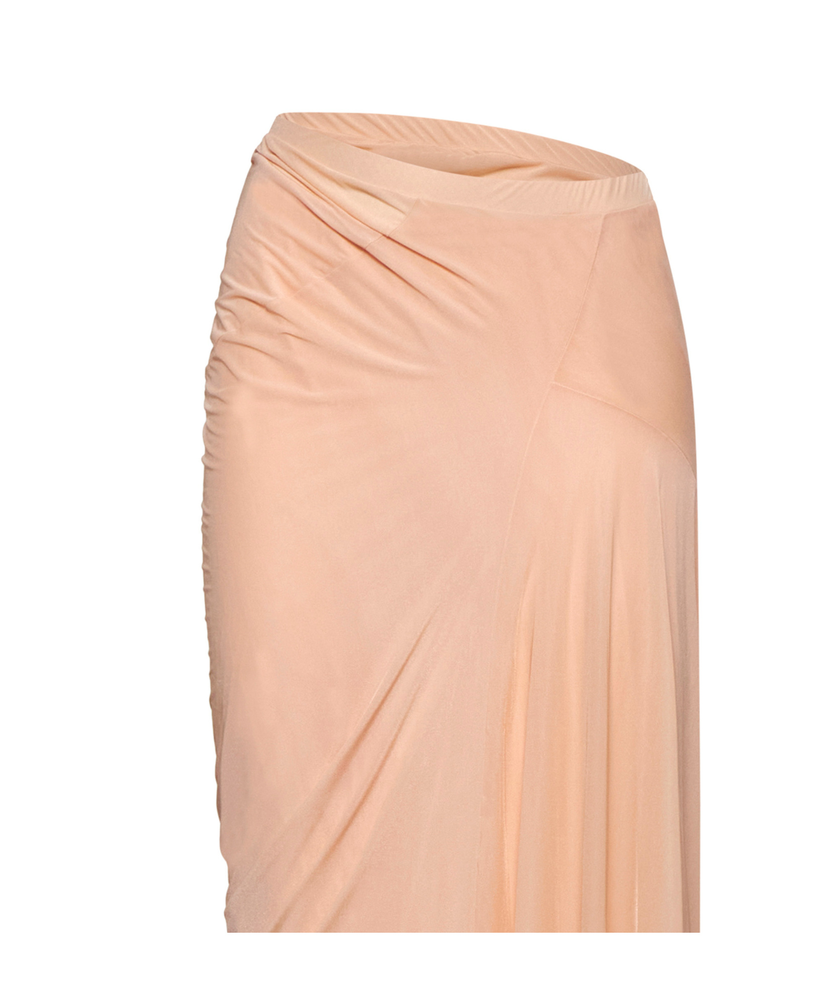 Dries Van Noten Pink Fitted Draped Midi Skirt In Nude