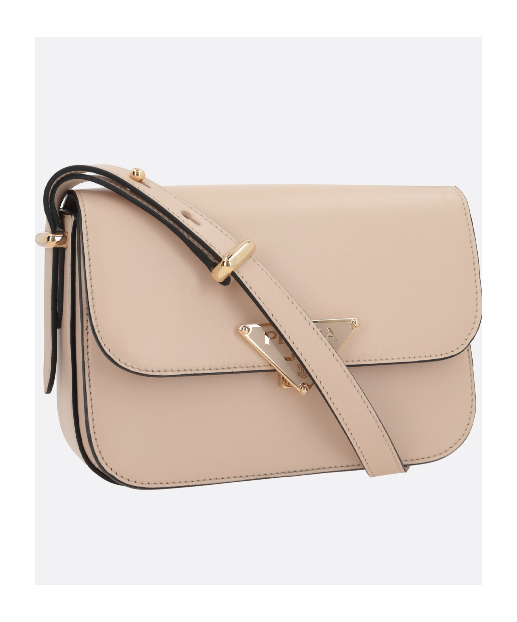 Prada Emblème Flip Shoulder Bag In Nude