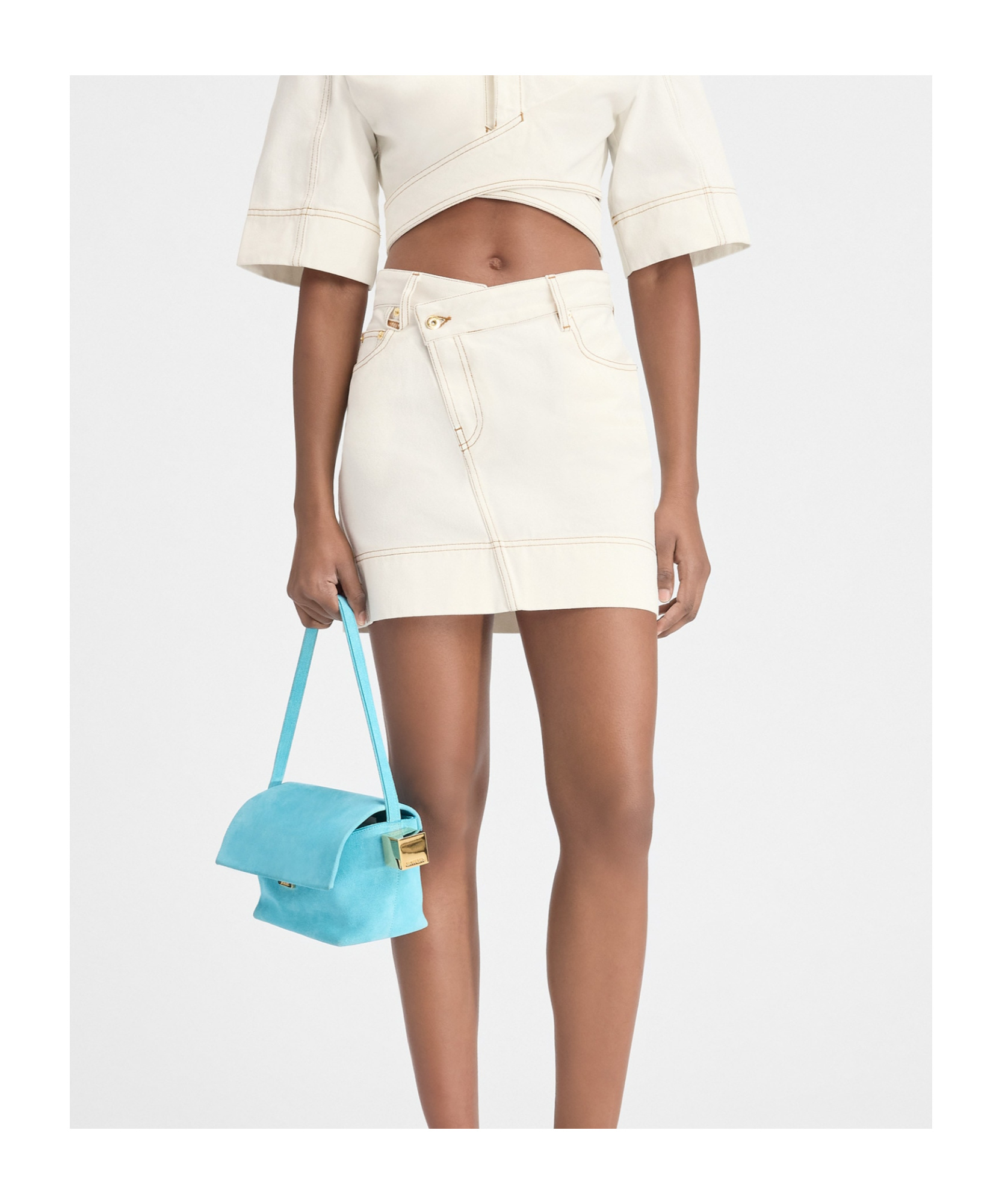 Jacquemus The De-nîmes Denim Mini Skirt In White