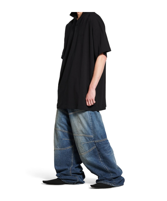 Balenciaga Short-sleeved Polo Shirt In Black