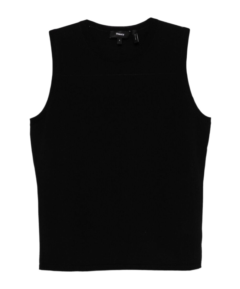 Shop Theory Round-neck Knitted Vest In Black