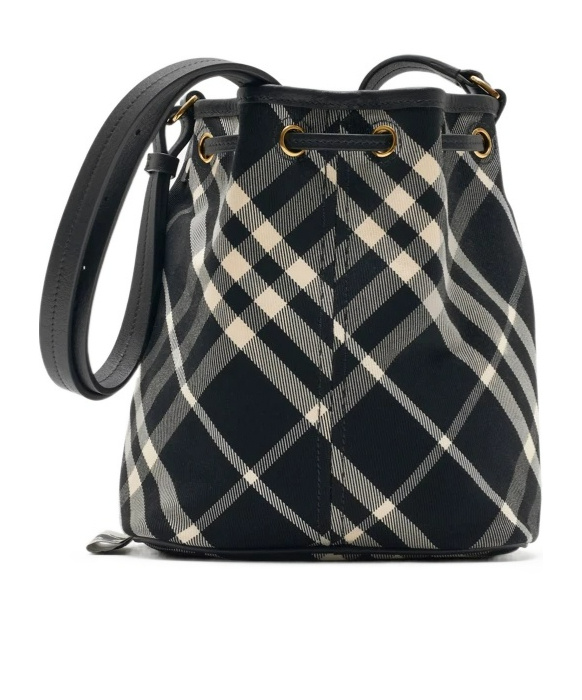 Burberry Mini Drawstring Bucket Bag In Black
