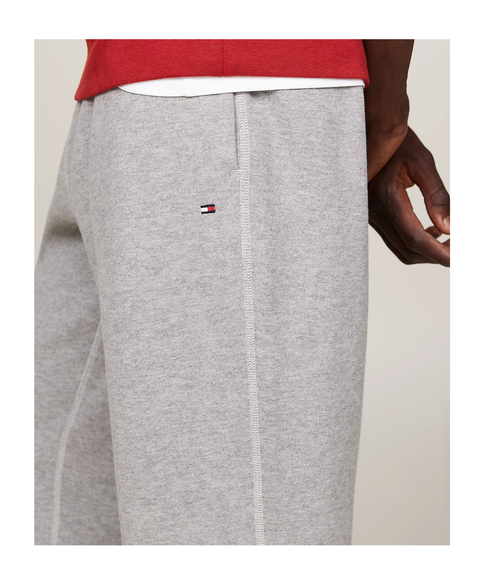 Tommy Hilfiger Cuffed Leg Fleece Joggers In Gray