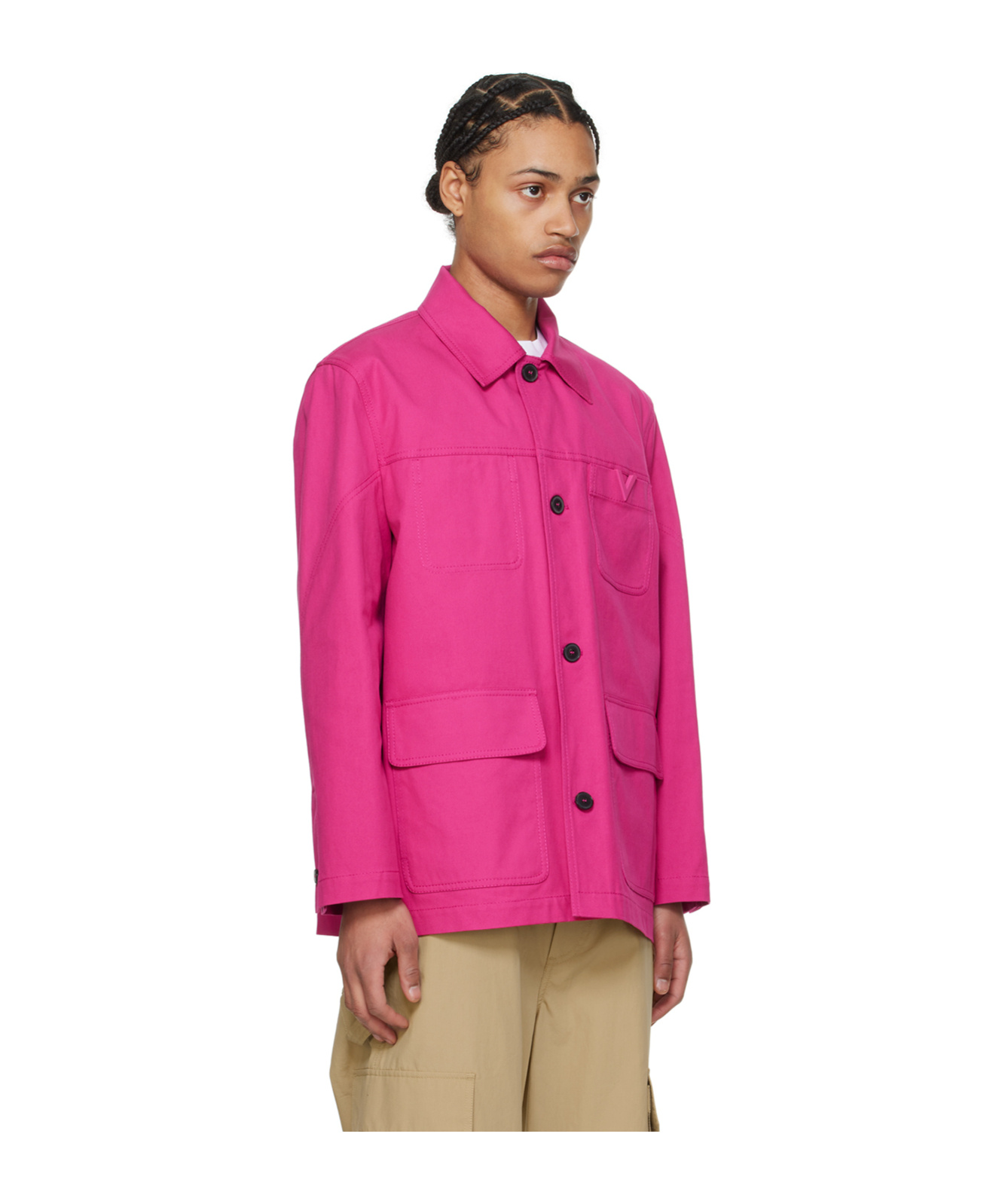 Valentino Pink Caban Jacket In Pink