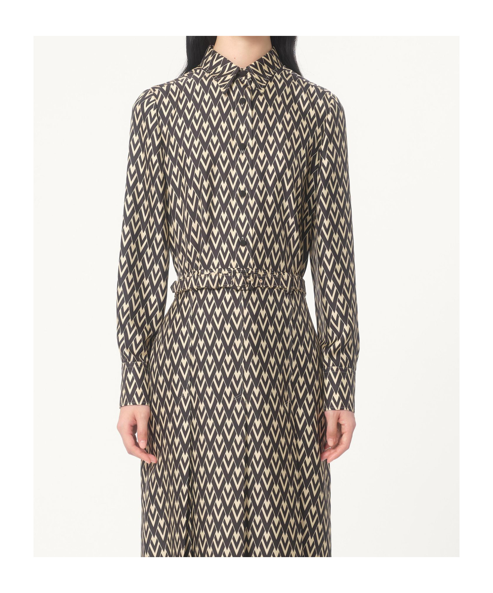 Valentino Toute La V Twill Button-down Shirt In Black