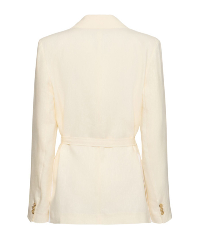 Shop Forte Forte Belted Linen Canvas Jacket