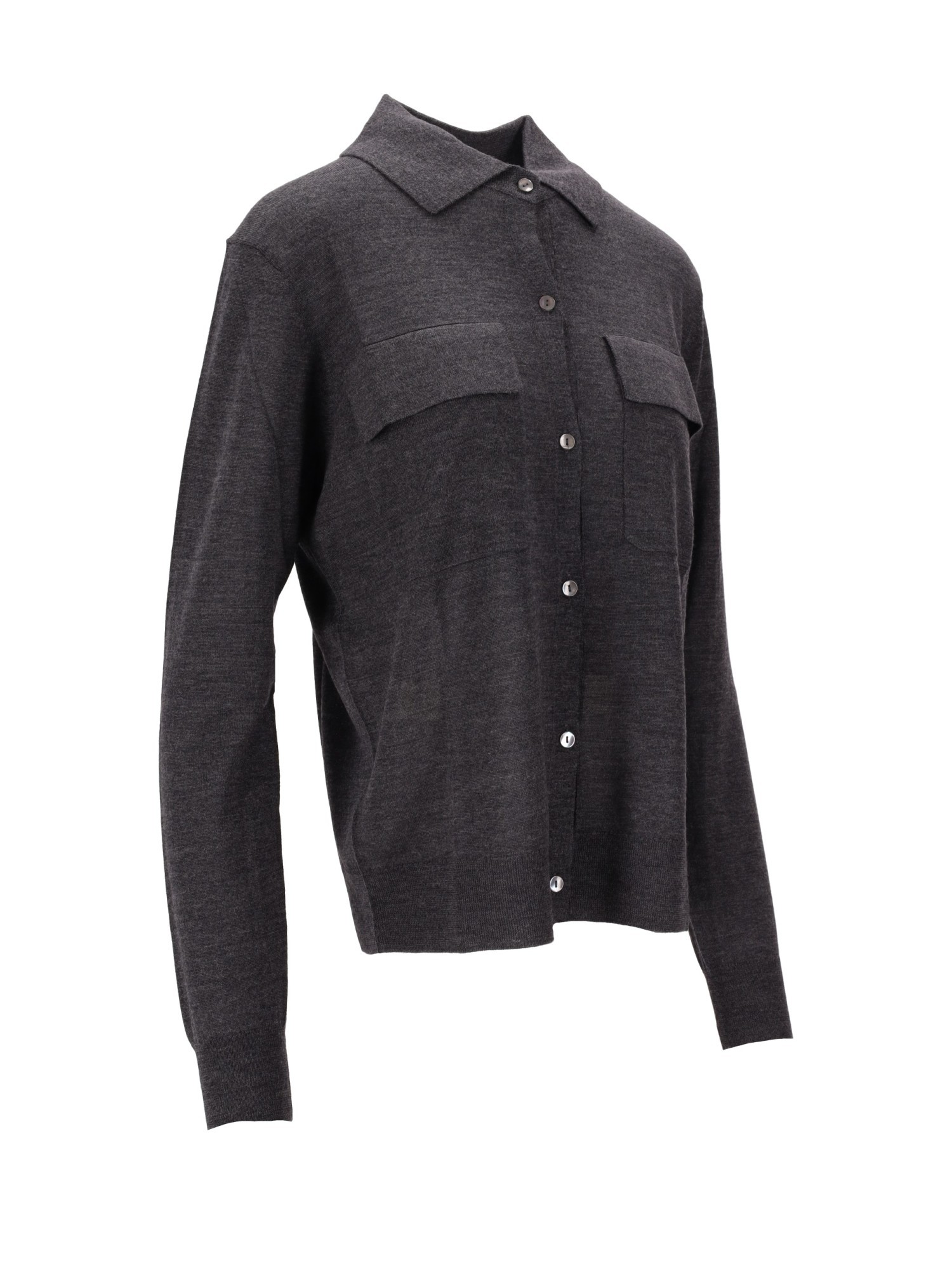 P.a.r.o.s.h Pocket Collared Cardigan In Gray