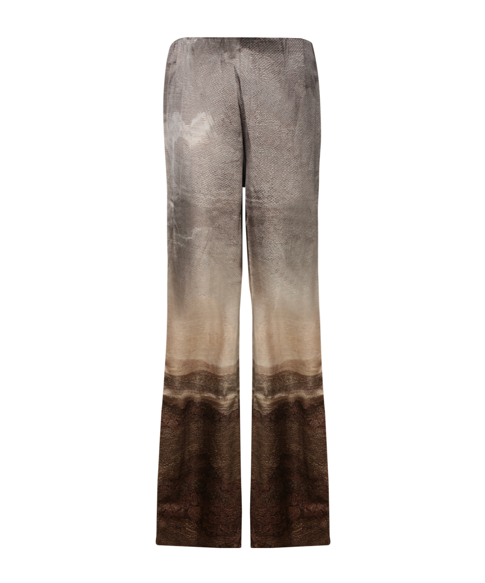 Pierre-louis Mascia Landscape-print Wide-leg Trousers In Brown