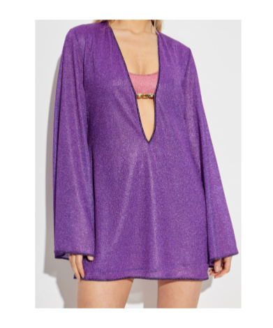 Oseree Wide Sleeve Dress In Purple