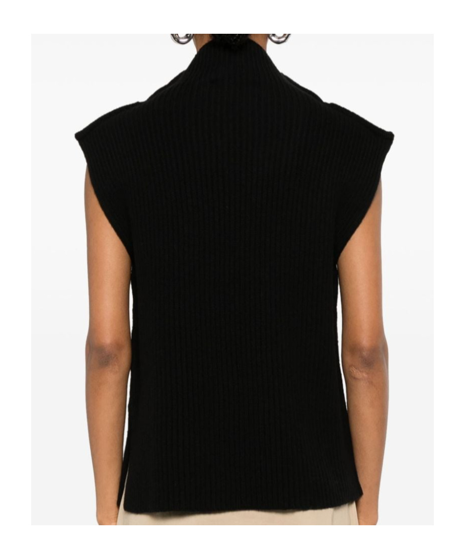 Marni Ribbed Wool Vest In Black