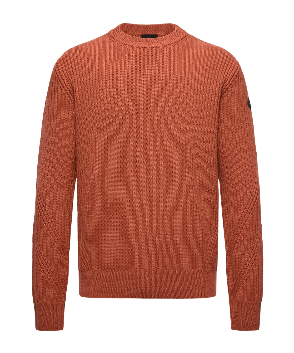 Moncler Ribbed Crew-neck Sweater In Brown