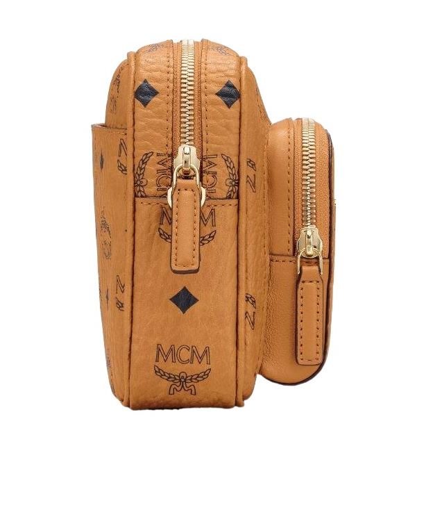 Mcm Aren Visetos Crossbody Bag In Brown