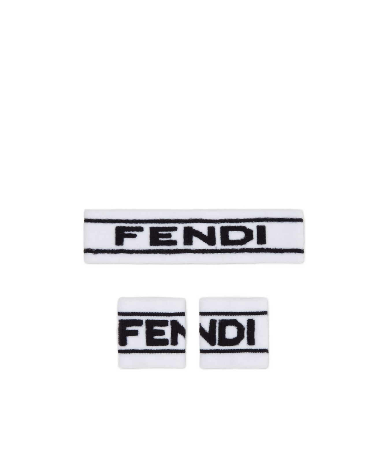 Fendi Headband And Wristband Set In White