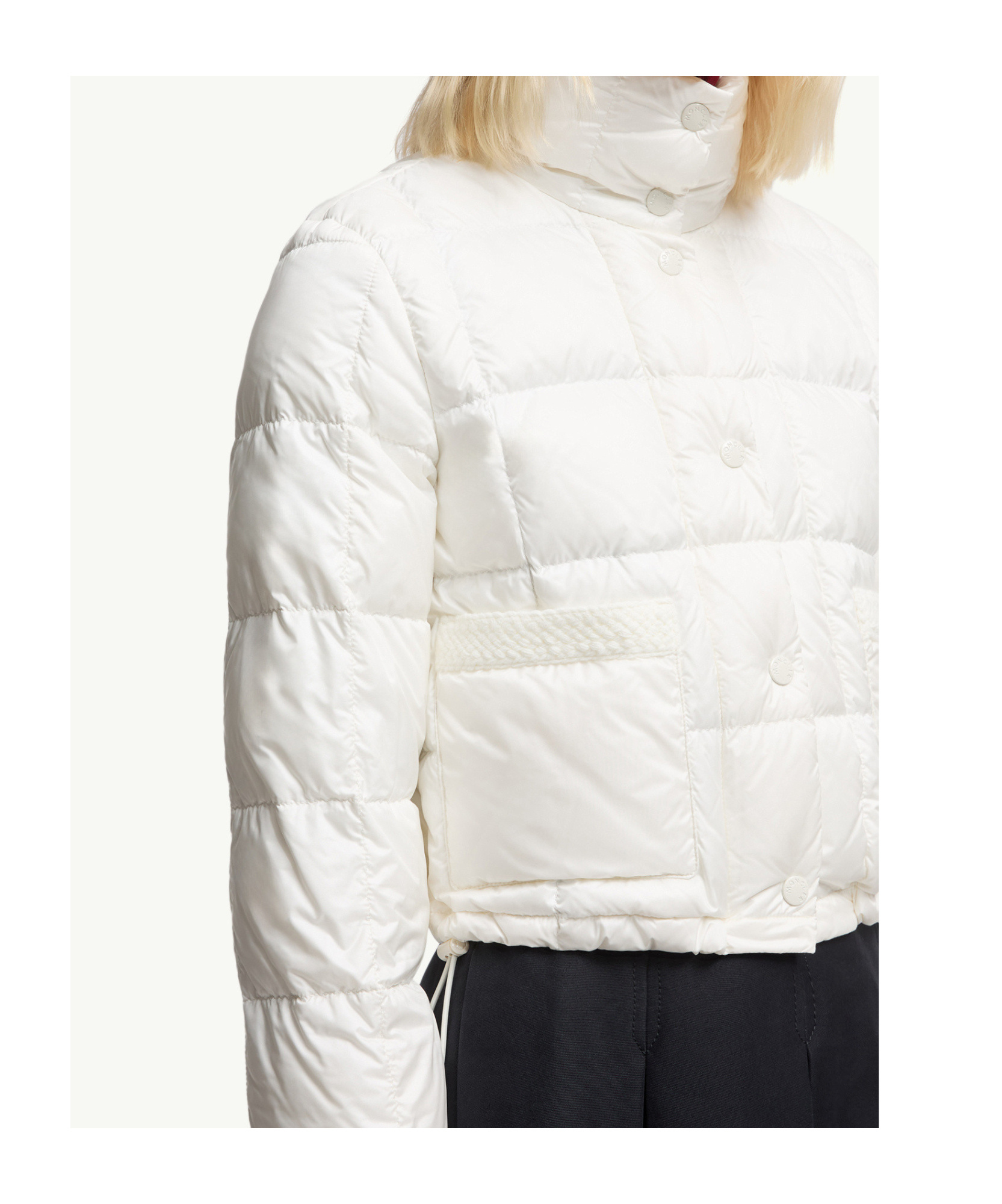 Moncler Long Sleeve Down Jacket In Neutral