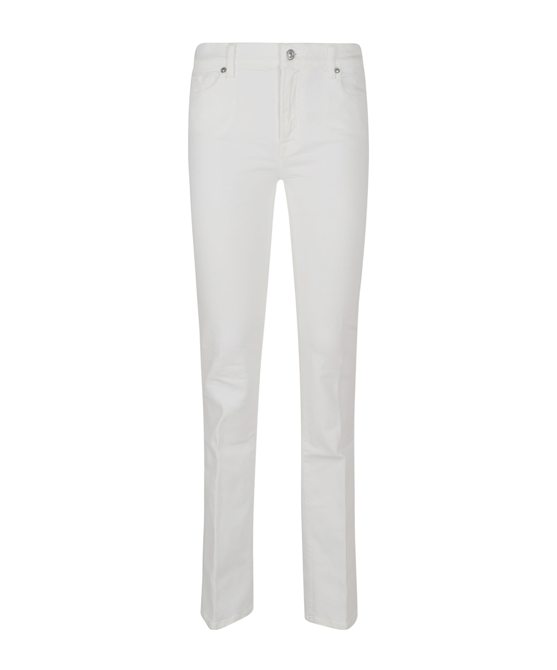 7 For All Mankind Flared Stretch Cotton Trousers With 5 Pockets
