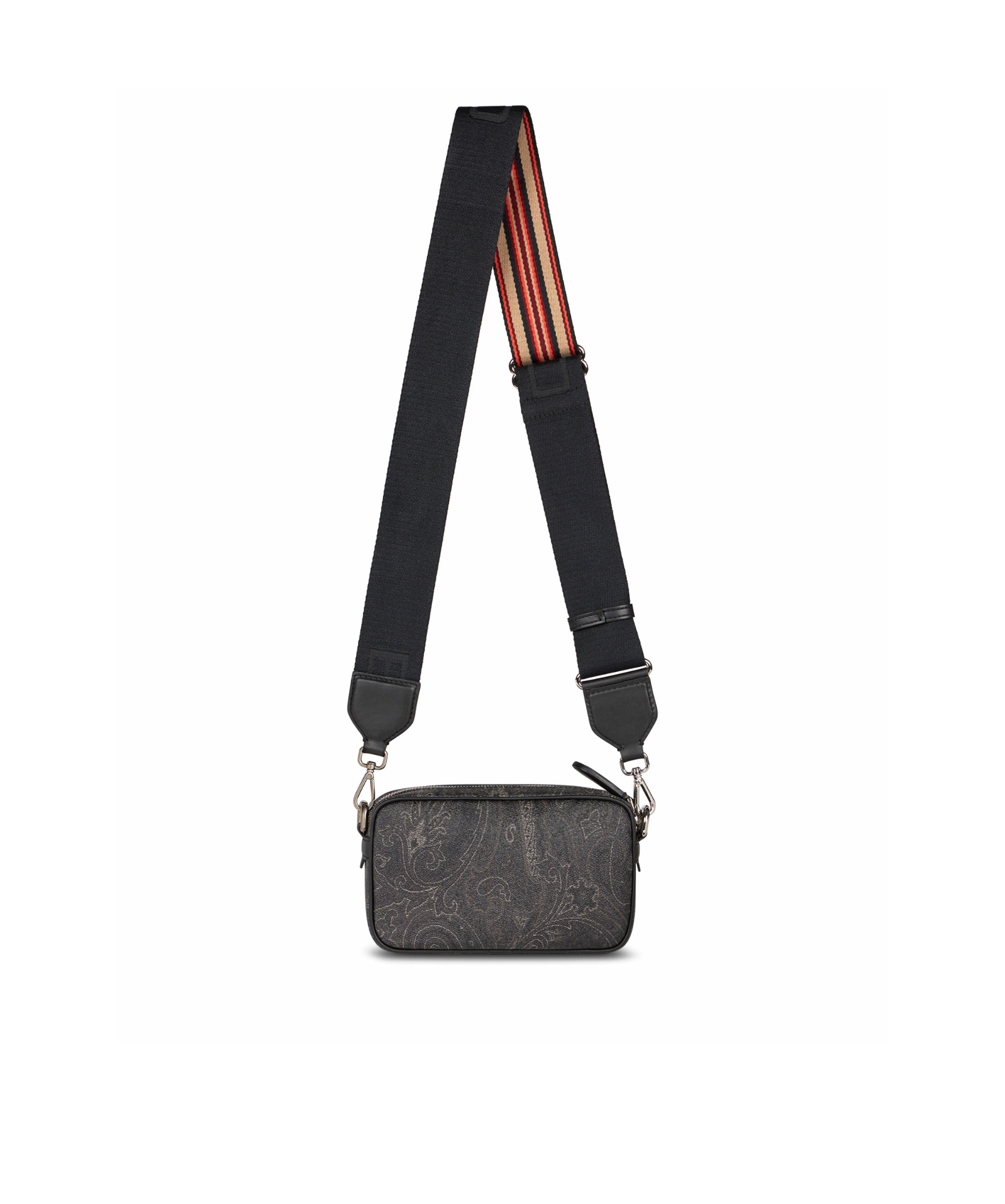 Etro Paisley Camera Case With Shoulder Strap In Black