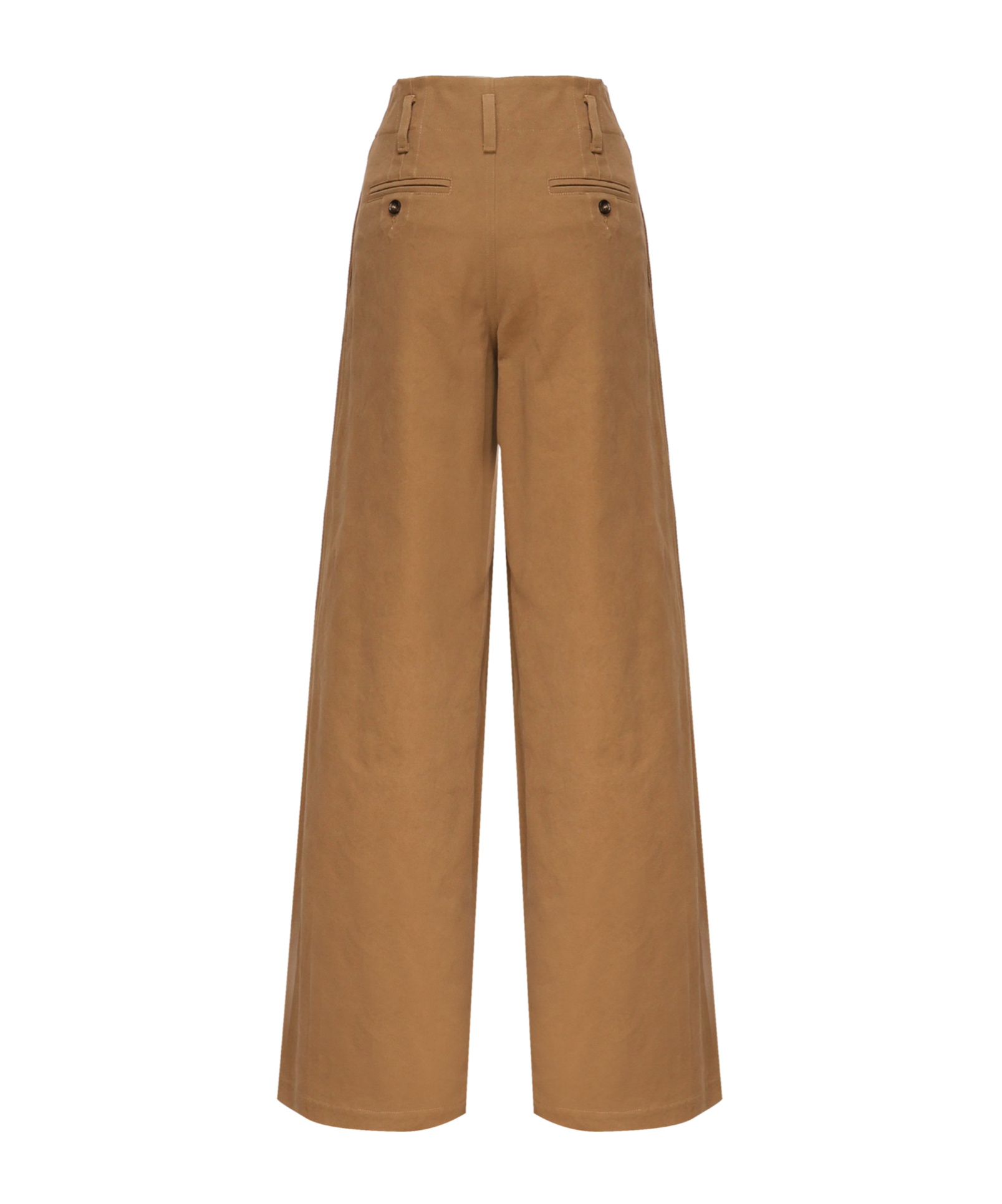 Chloé High-rise And Wide-leg Cotton Canvas Trousers Clothing In Brown