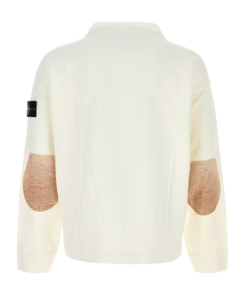 Stone Island Raw Beauty Cotton Sweatshirt In White
